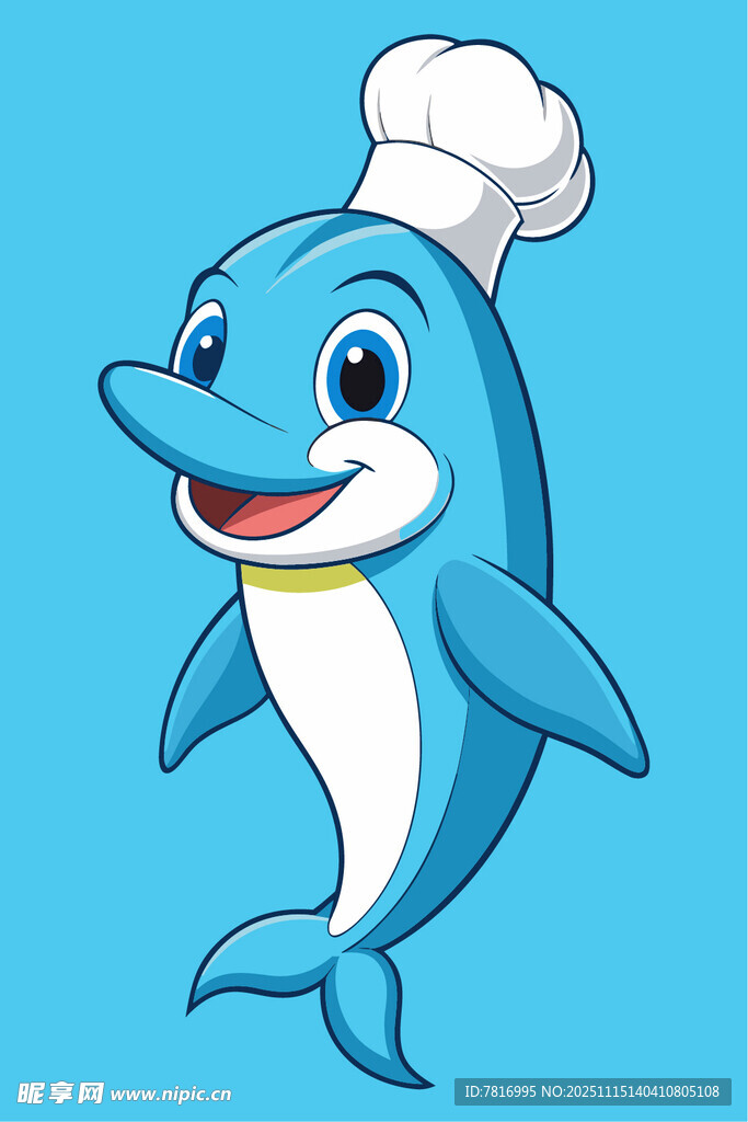 海豚厨师形象