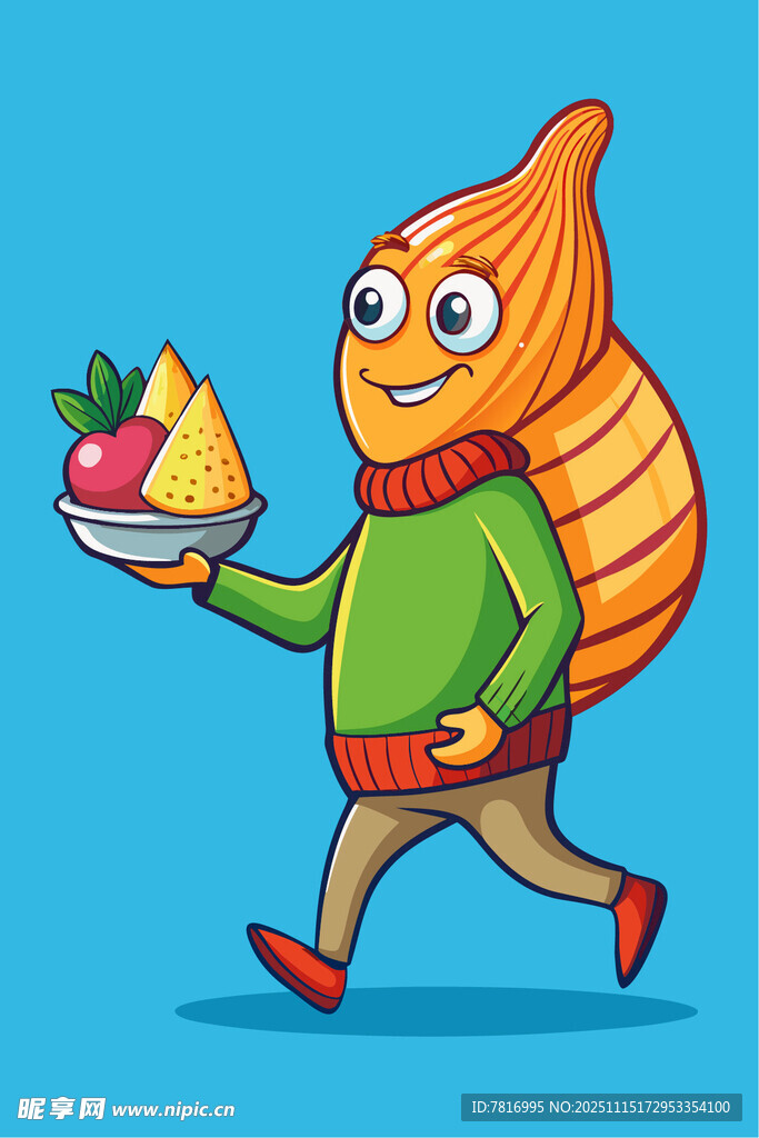 洋葱人端美食快乐前行