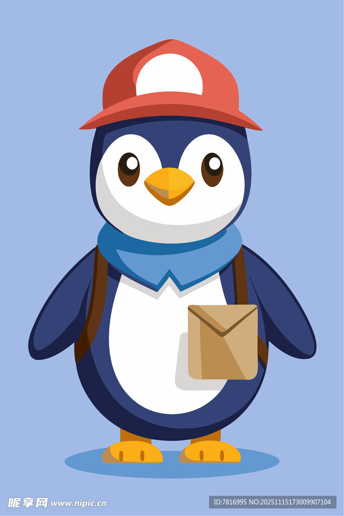 送邮件的可爱企鹅