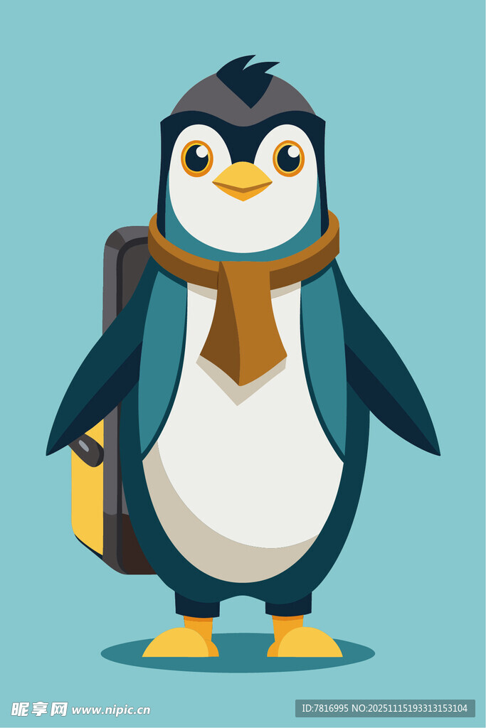 背着包的可爱企鹅