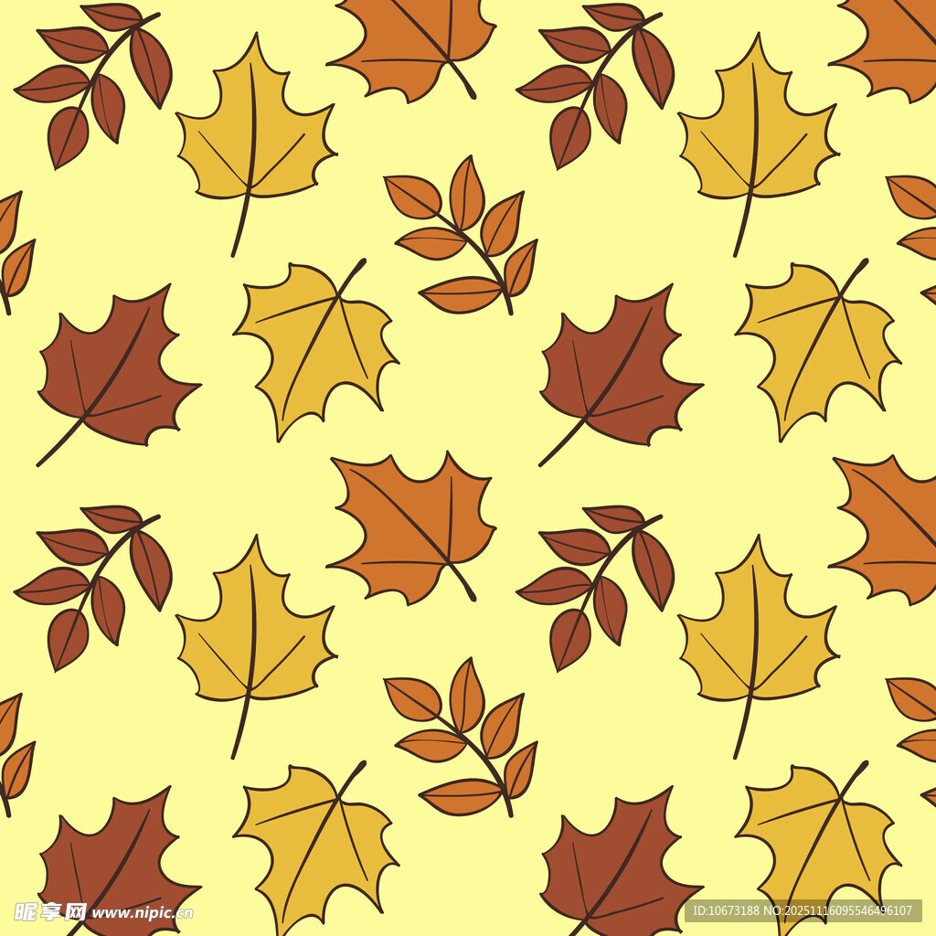 秋季枫叶无缝背景图案