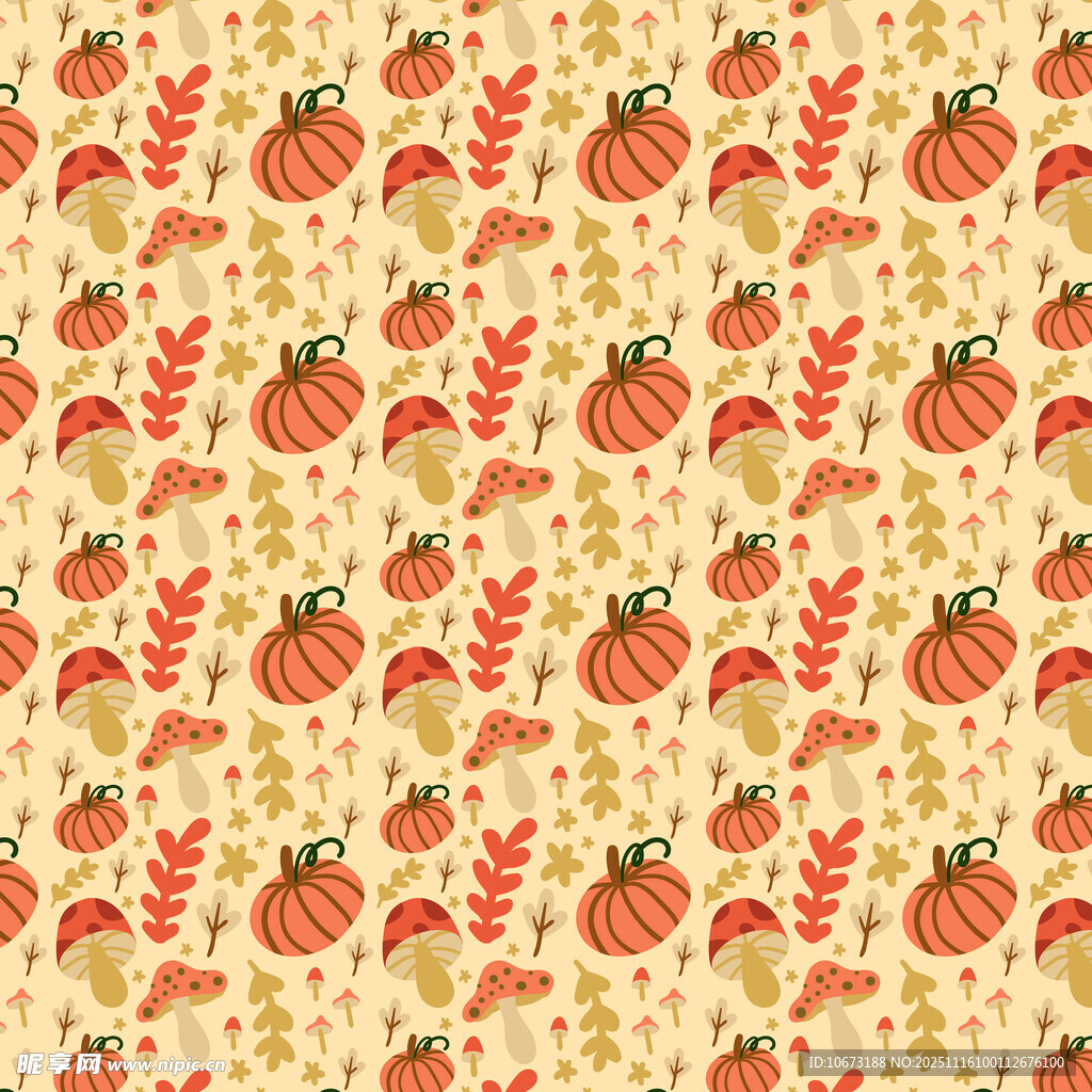 秋季南瓜叶子图案背景