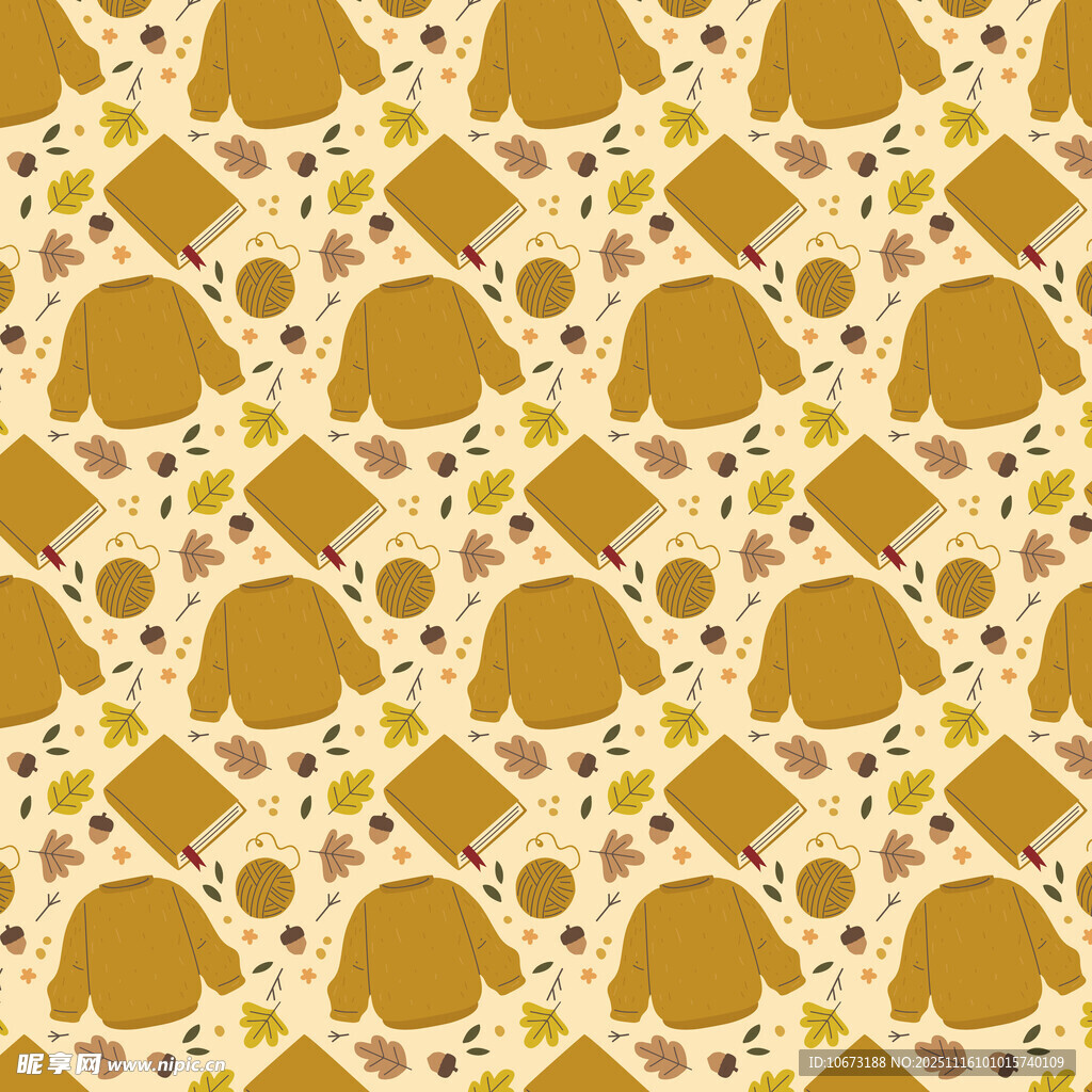 可爱动物图案无缝背景图