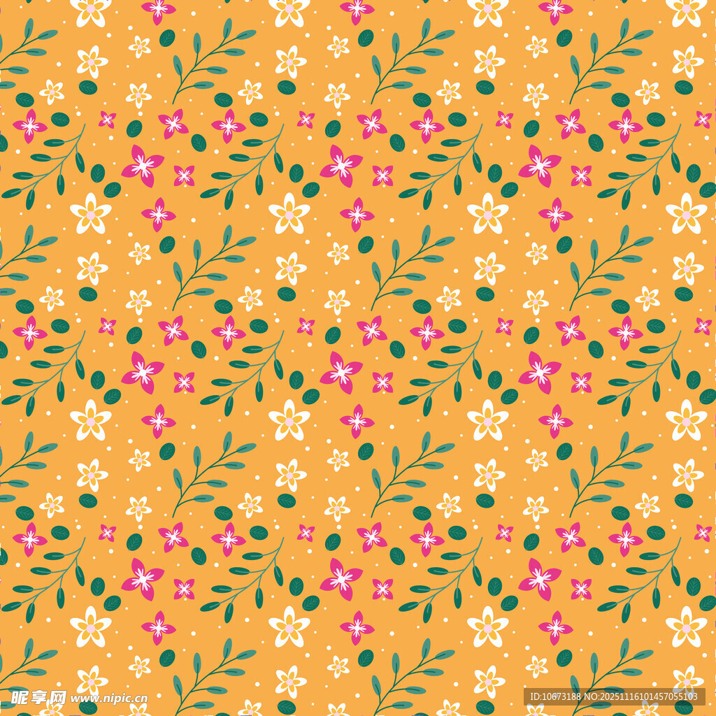 黄色花卉图案背景纹理