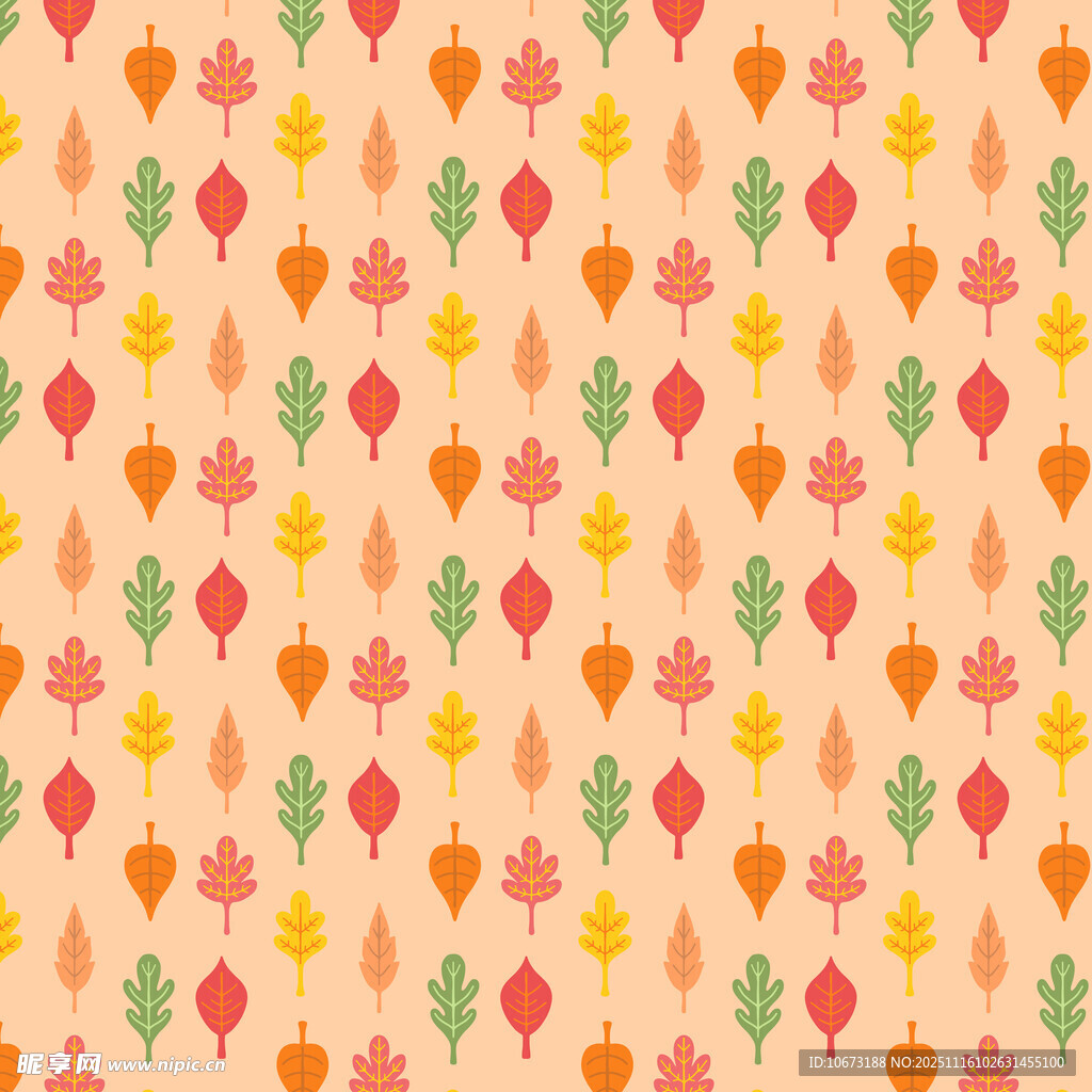 秋季树叶几何图案背景