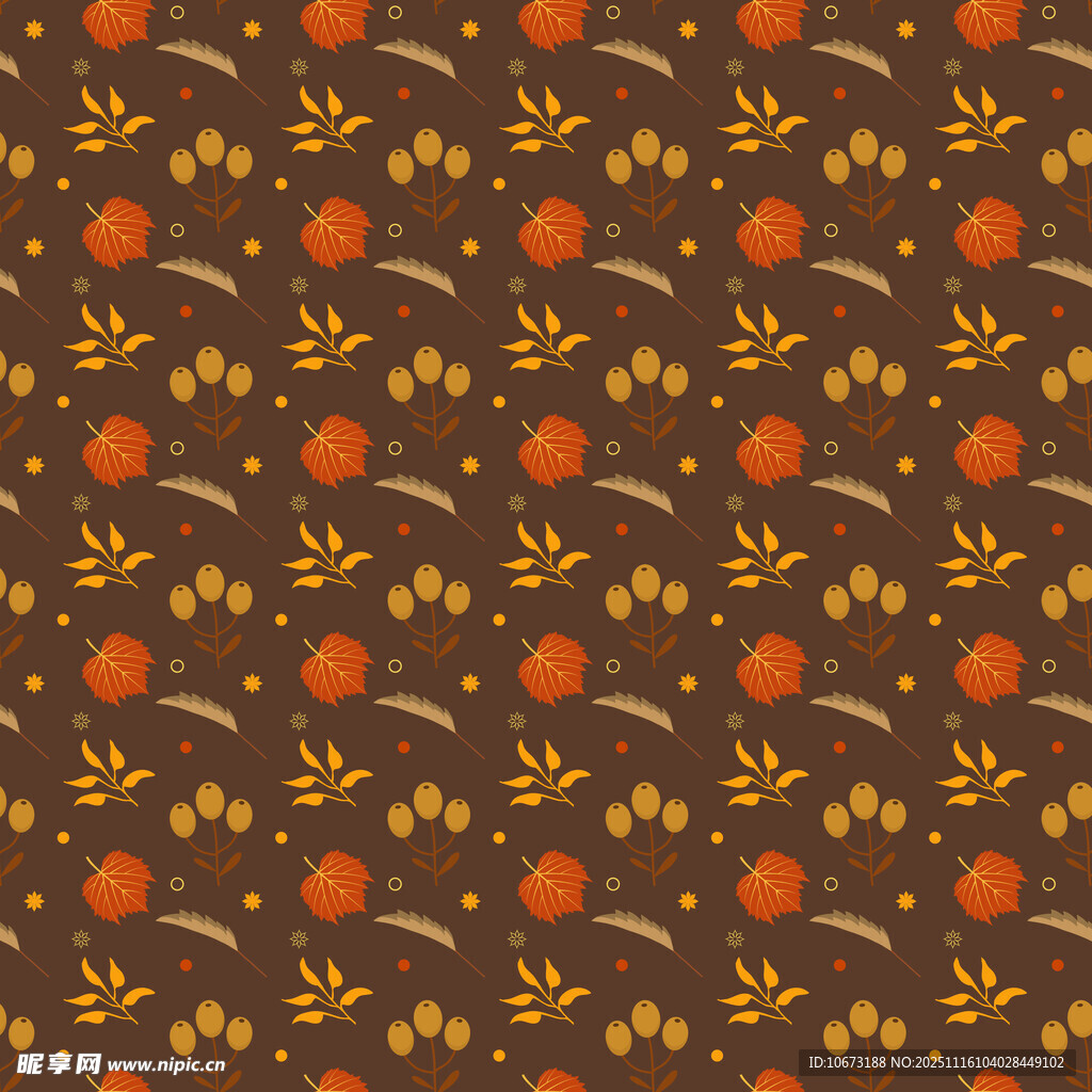 秋日树叶图案纹理背景