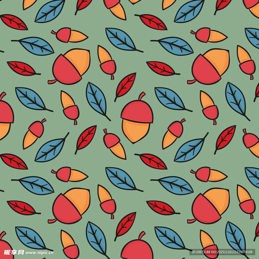 秋季元素无缝图案背景