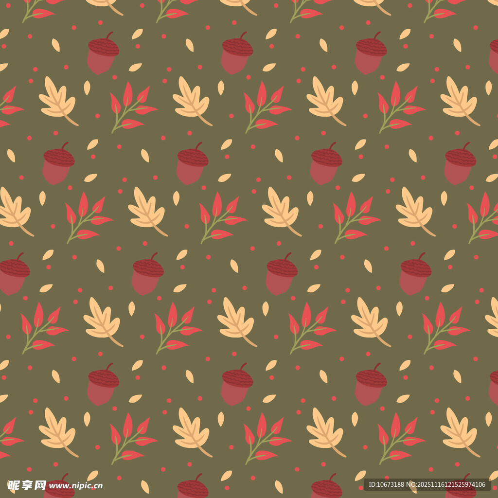 秋季树叶花卉图案背景