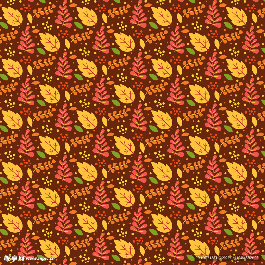 秋季树叶图案纹理背景