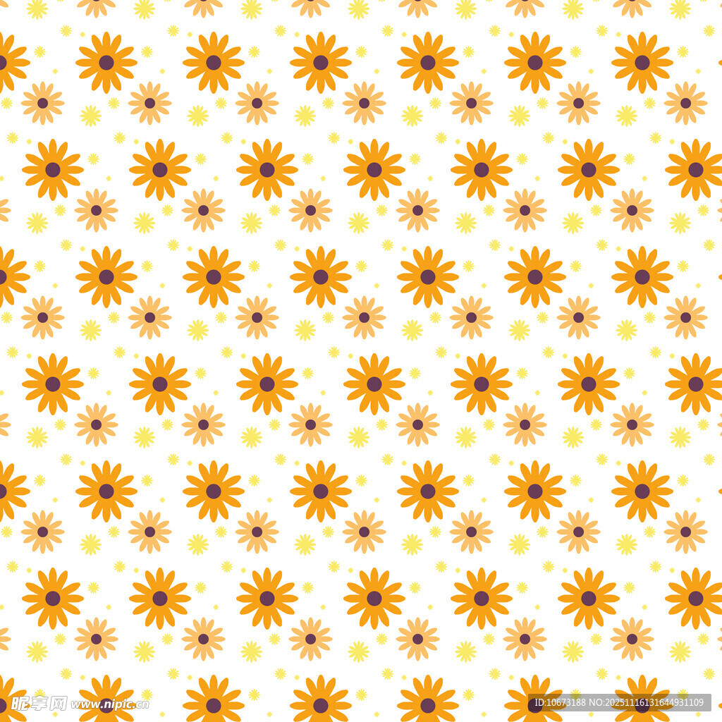 黄色小花无缝图案背景