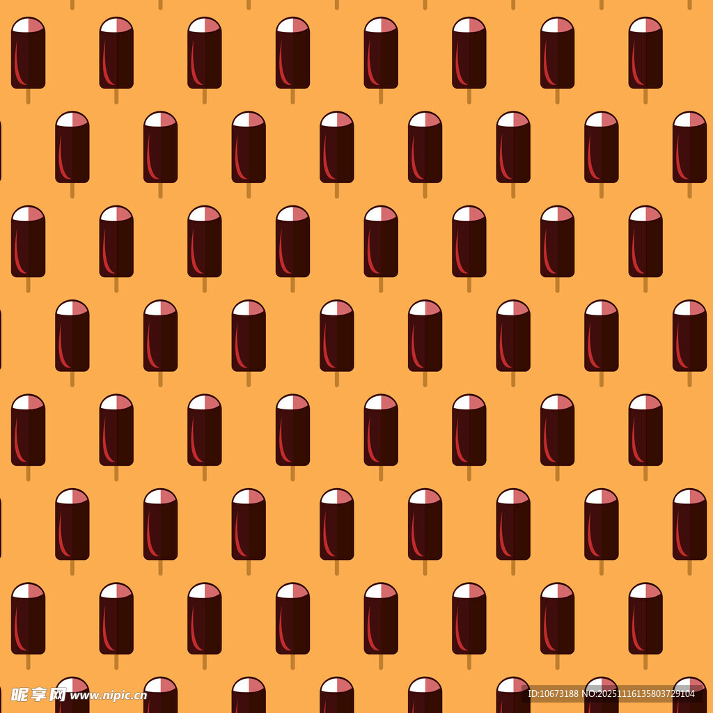 橙色背景上的棕色圆柱形图案