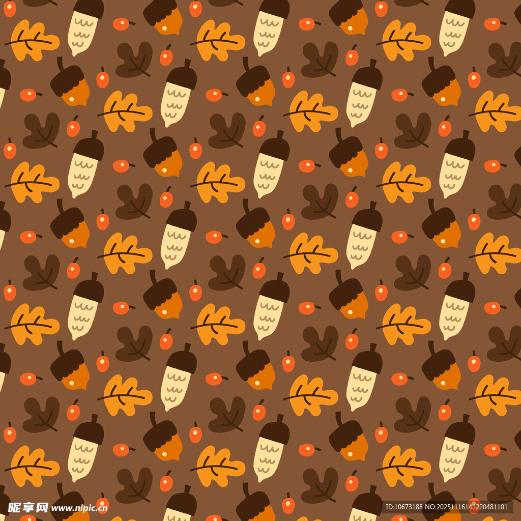 秋季元素无缝图案背景