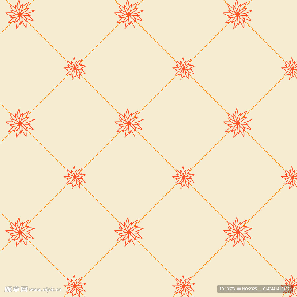 米色底花卉几何图案纹理