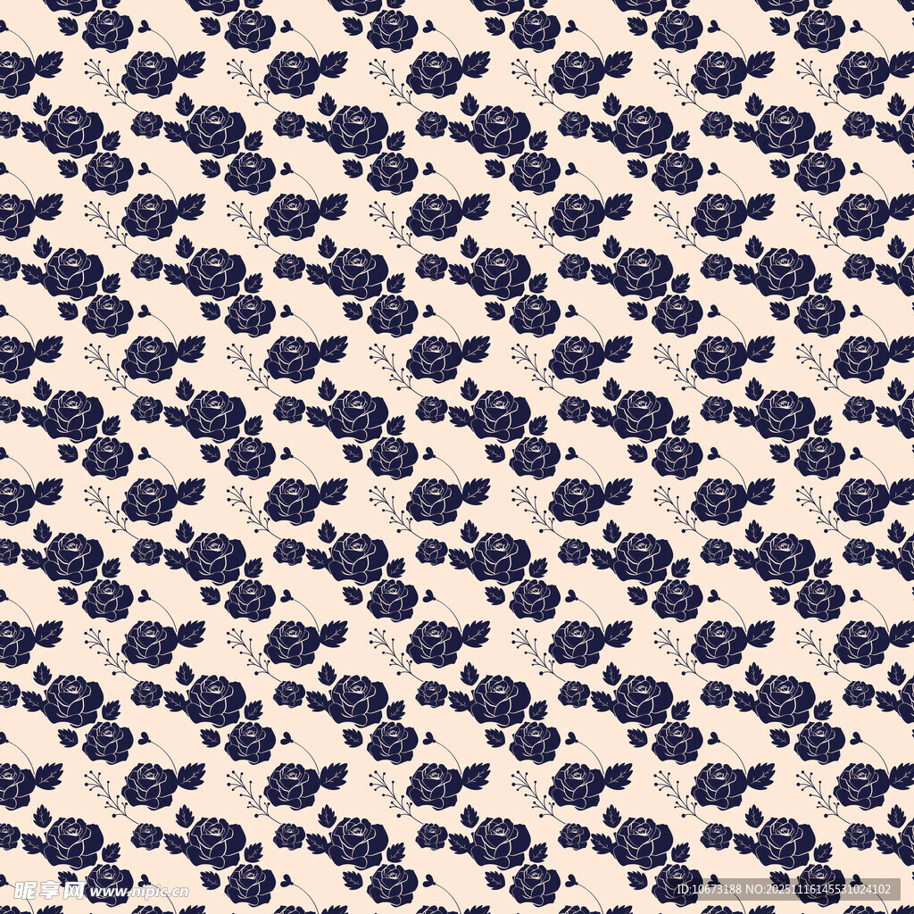 蓝白花卉图案纹理背景