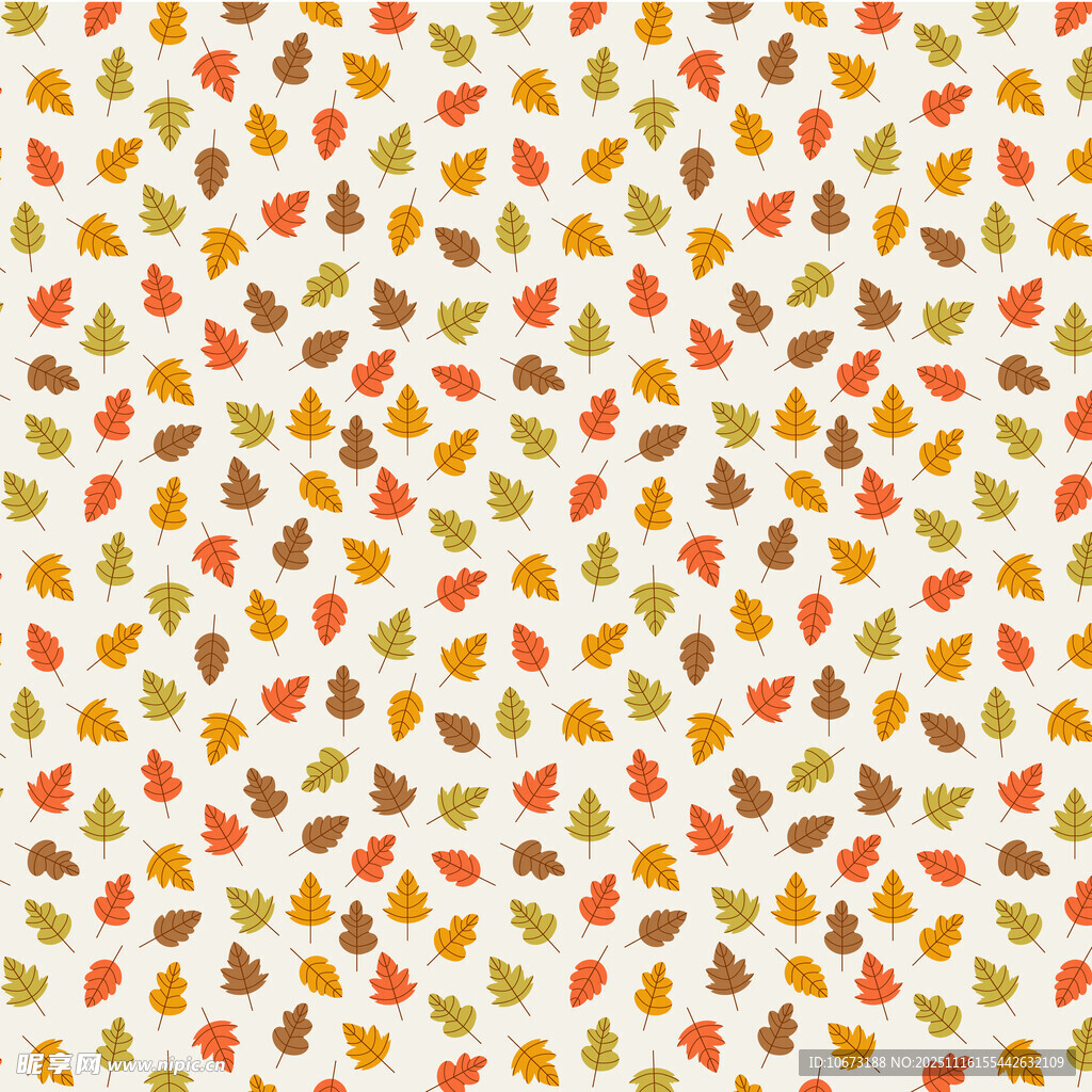 多彩秋叶无缝图案背景