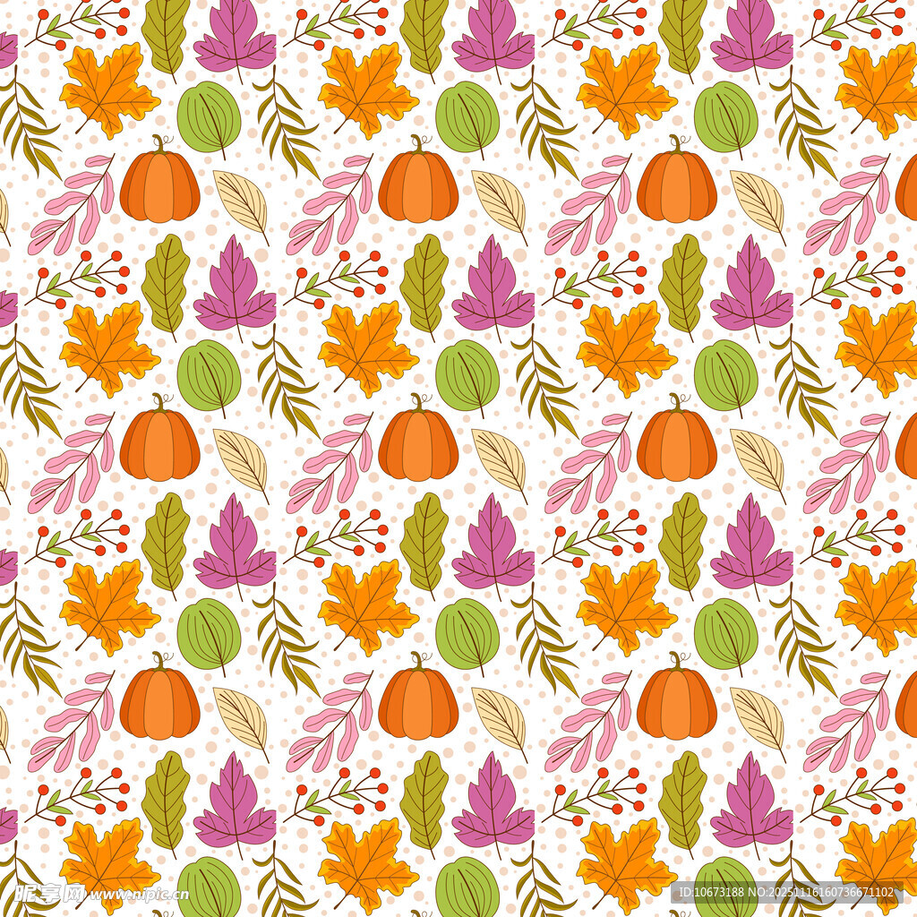 秋季元素无缝图案背景