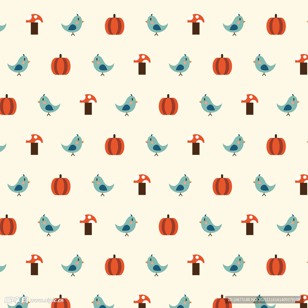秋季元素无缝图案背景
