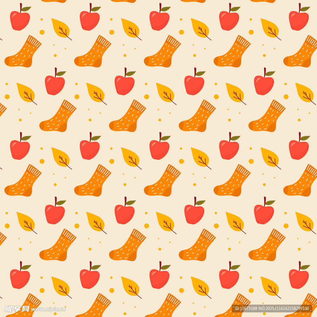 秋季元素无缝图案背景