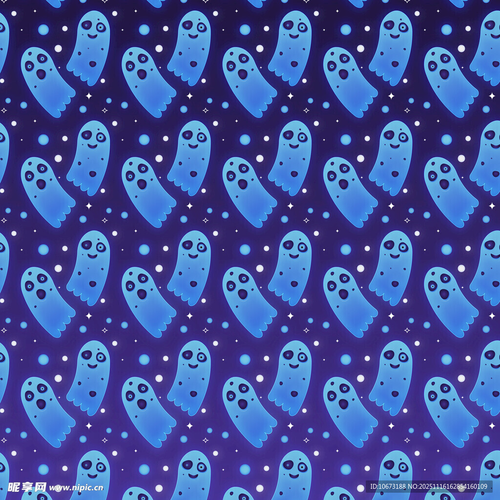 蓝色幽灵图案背景纹理