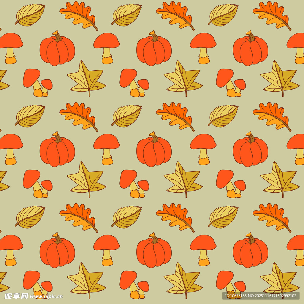 秋季元素无缝图案背景
