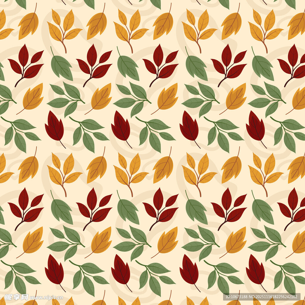 秋季叶形图案背景纹理