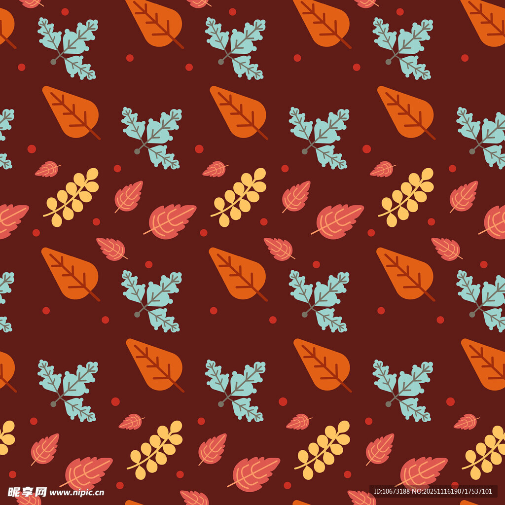 秋季水果树叶图案背景