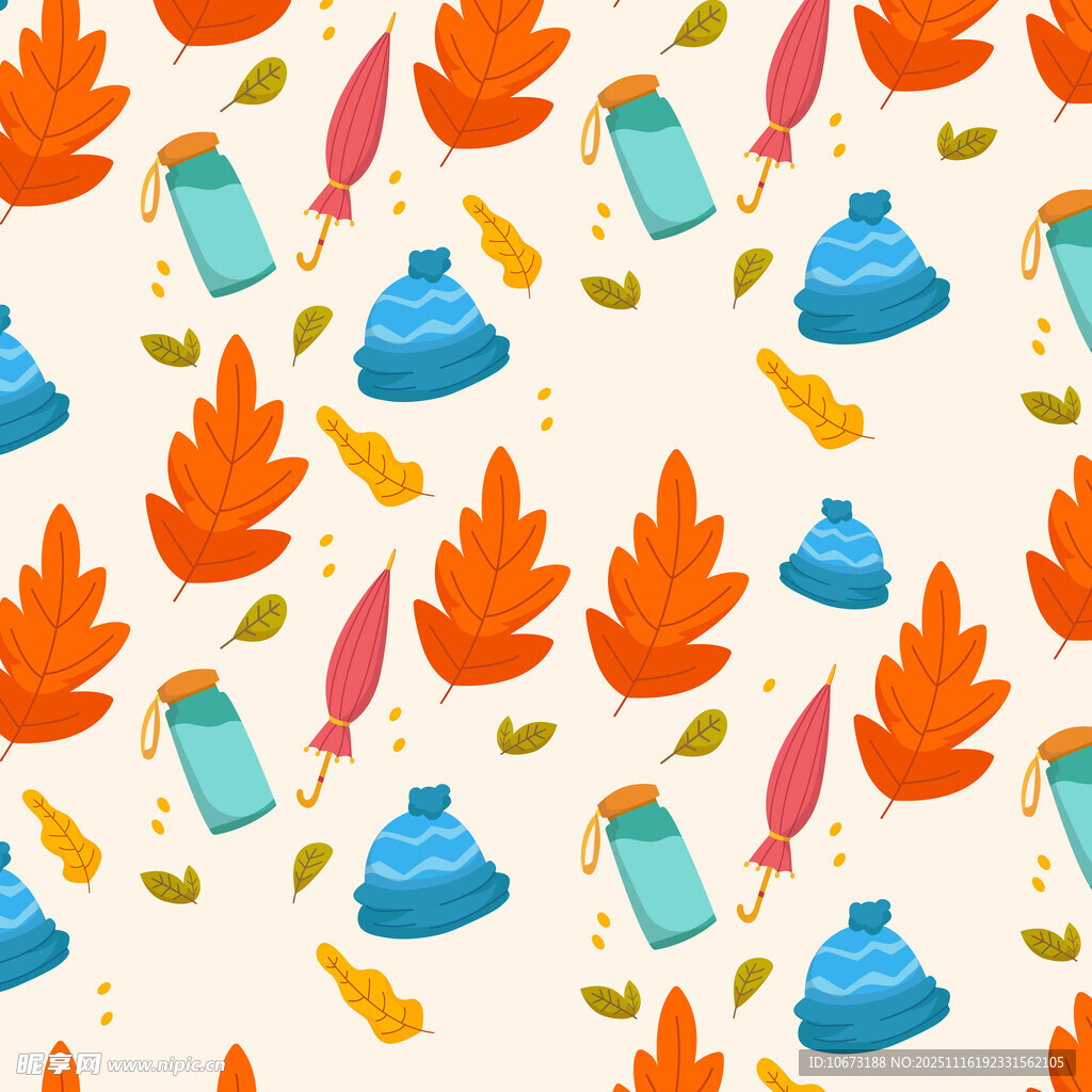 秋季元素手机图案无缝背景