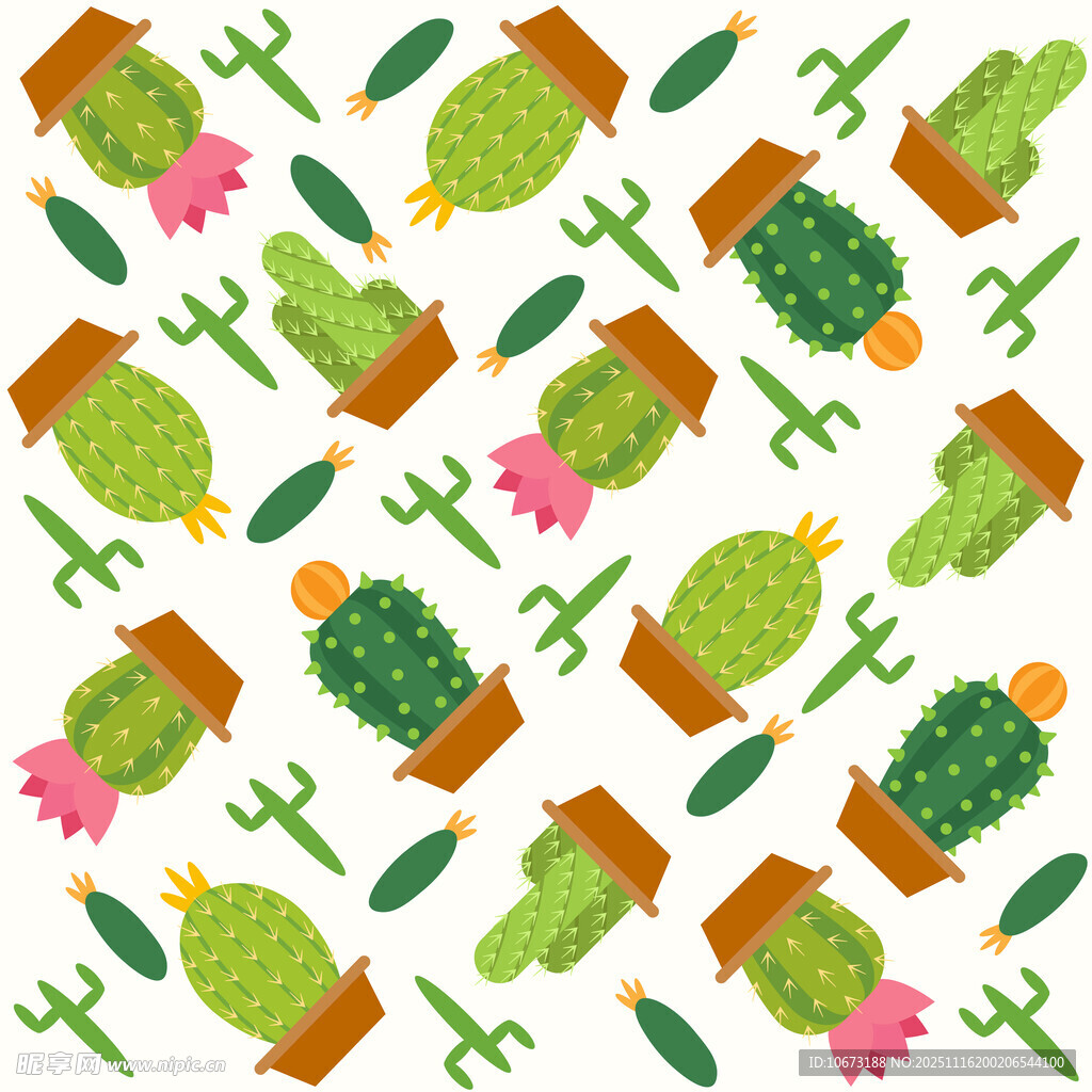 可爱仙人掌图案背景