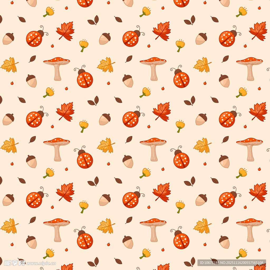 秋季元素无缝花纹图案