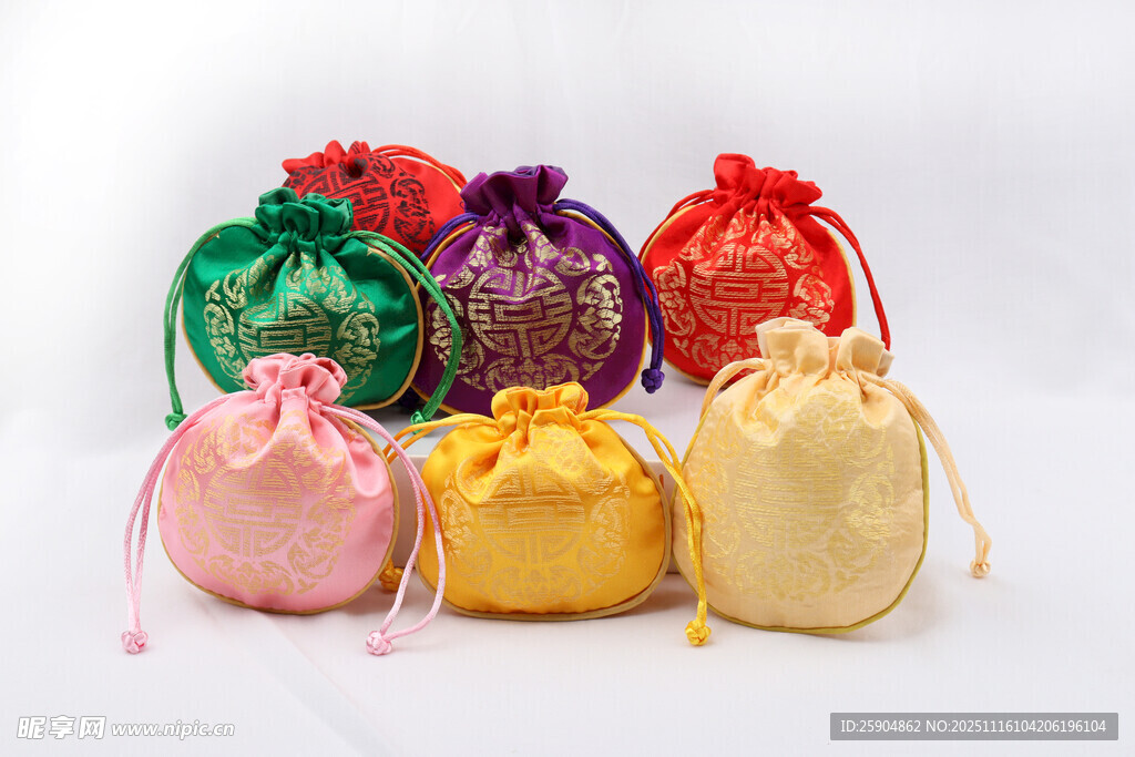 多彩精美抽绳布袋展示