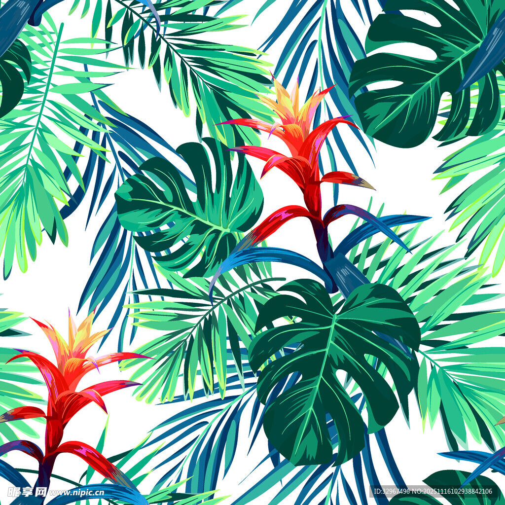 热带 植物 花卉图案 
