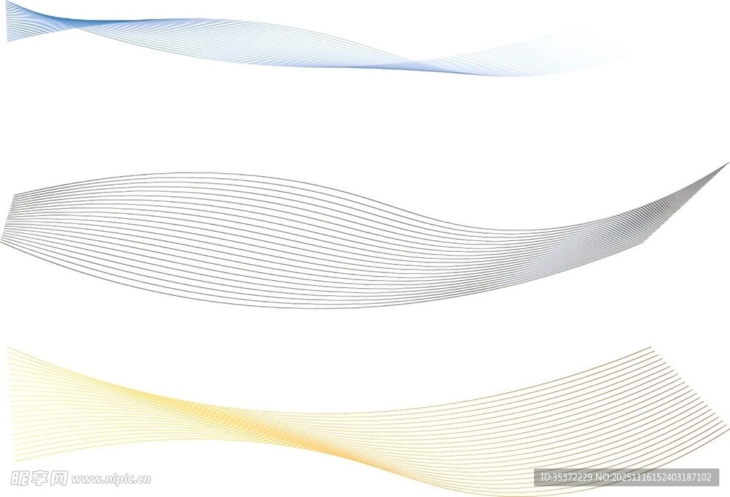 多彩飘逸曲线元素
