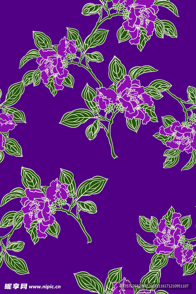 紫色花卉图案背景设计