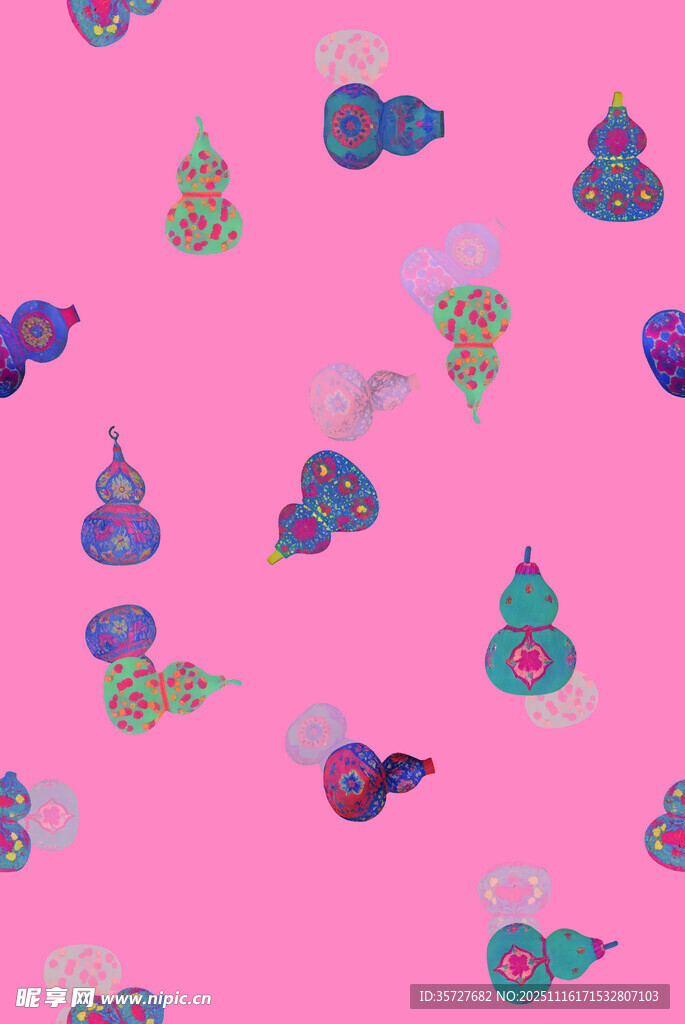 梦幻粉色魔法元素图案