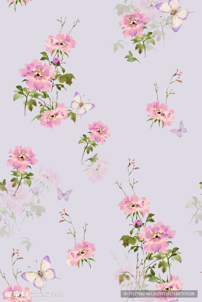 粉色花卉图案背景