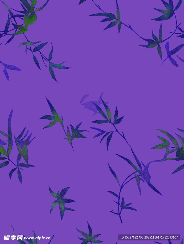 紫色背景竹叶图案纹理