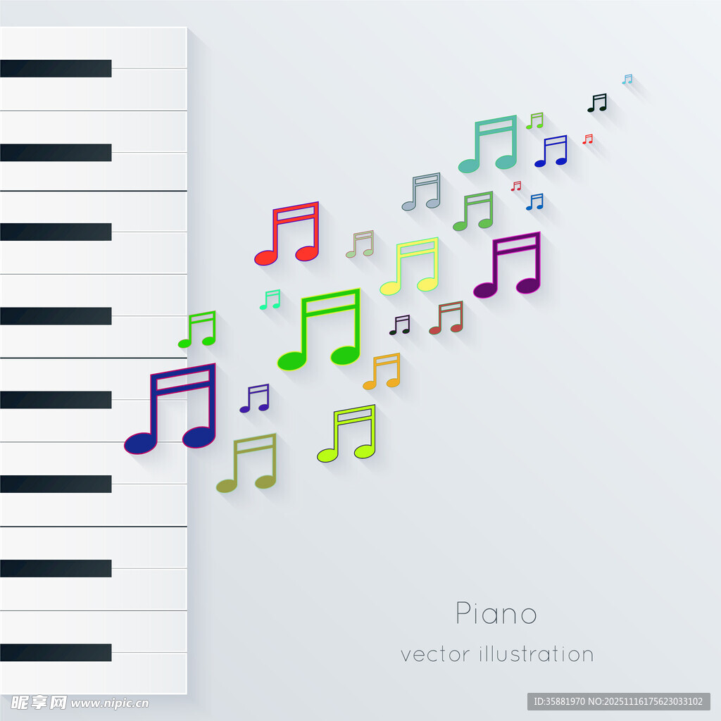 钢琴飞舞音符