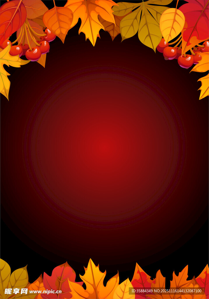秋季枫叶边框 