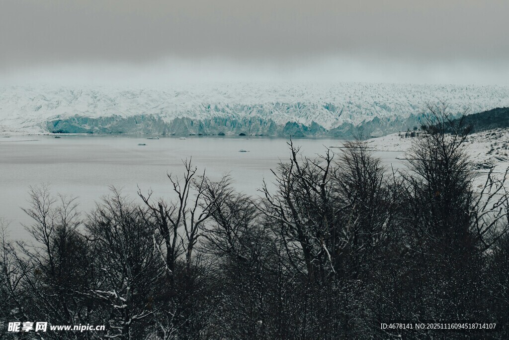 冬日湖畔萧瑟景致