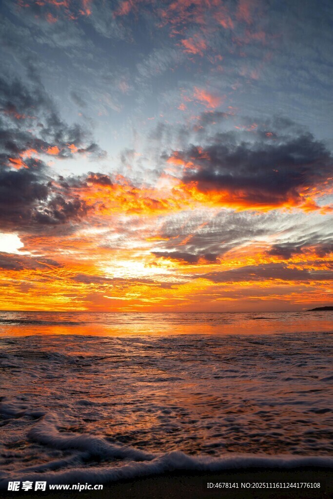 海上壮丽日落美景