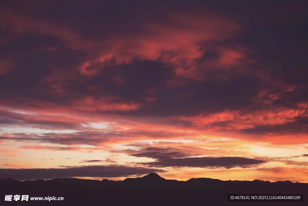 壮丽晚霞天空美景