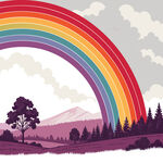彩虹山林插图