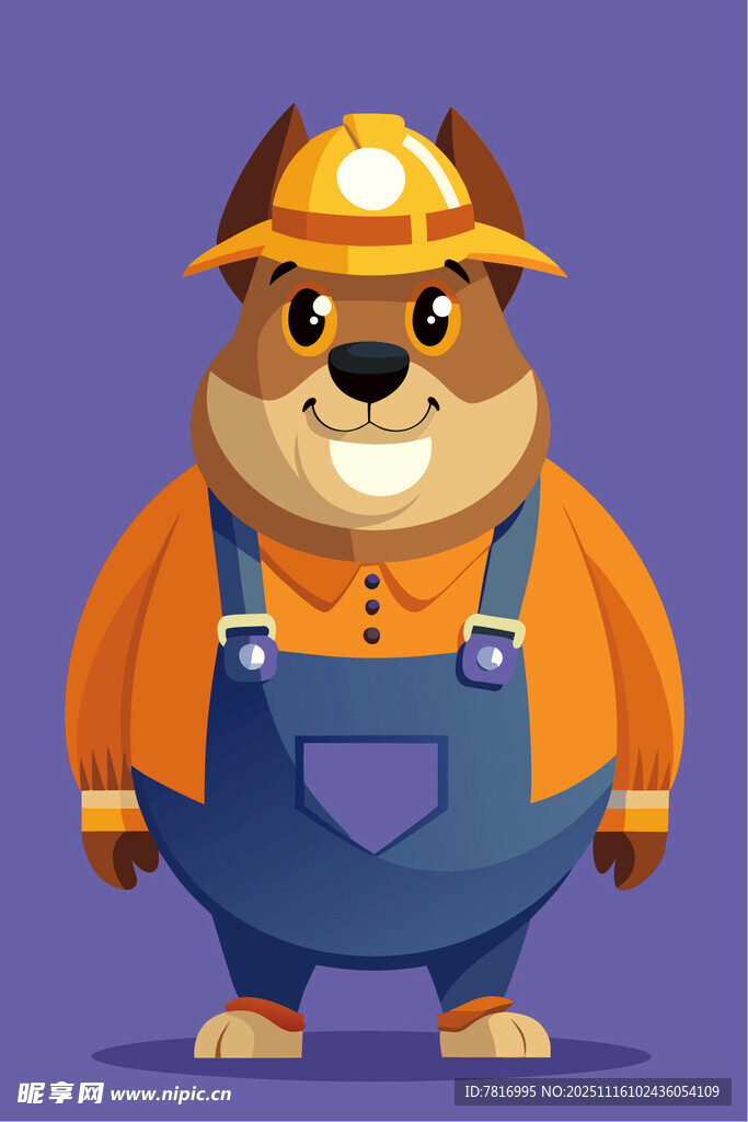 穿工装的可爱松鼠矿工