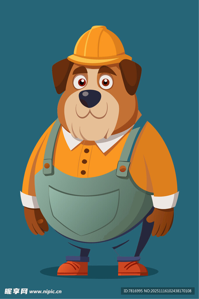 穿工装的狗狗建筑工人