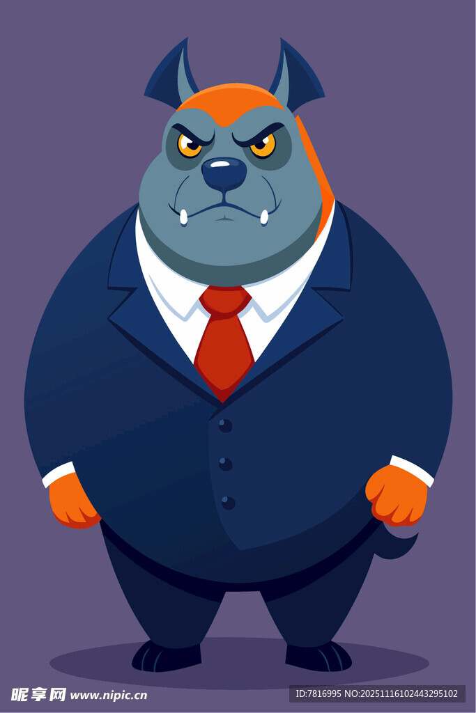 穿西装的霸气拟人化恶犬