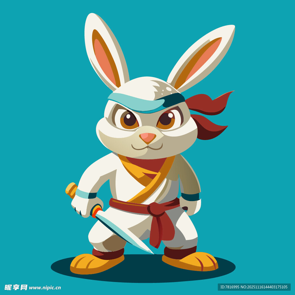 功夫兔子武士形象