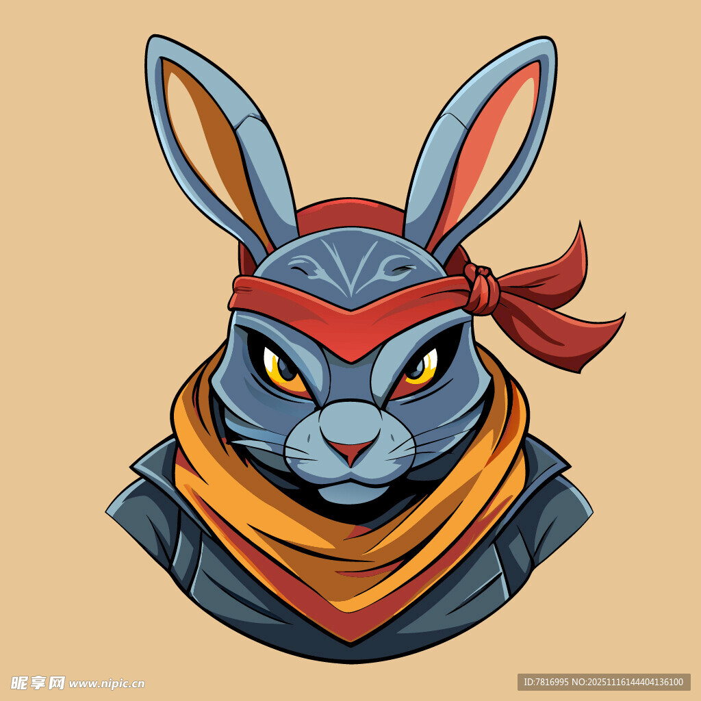 忍者风兔子头像