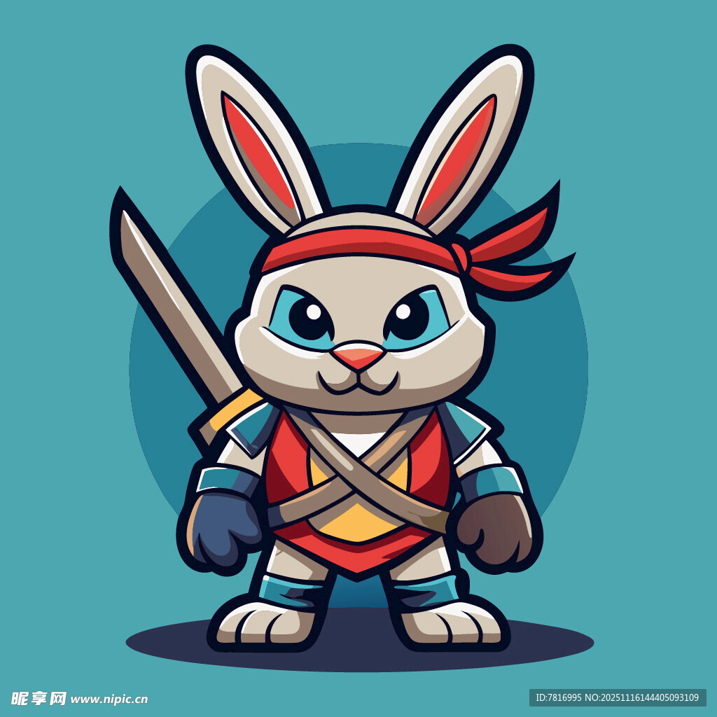 功夫兔子武士形象