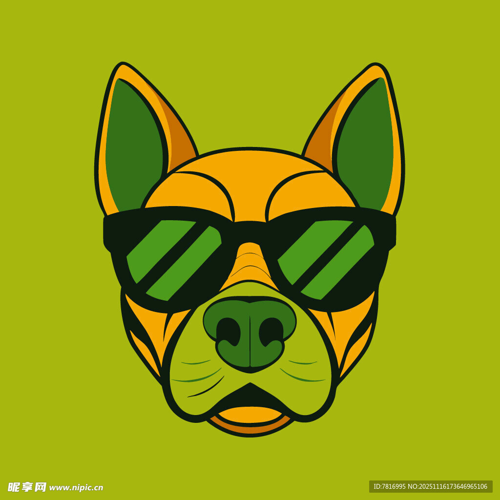 戴墨镜的酷炫狗狗头像