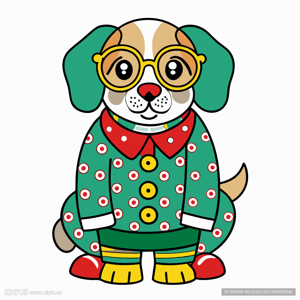 可爱小狗穿花衣